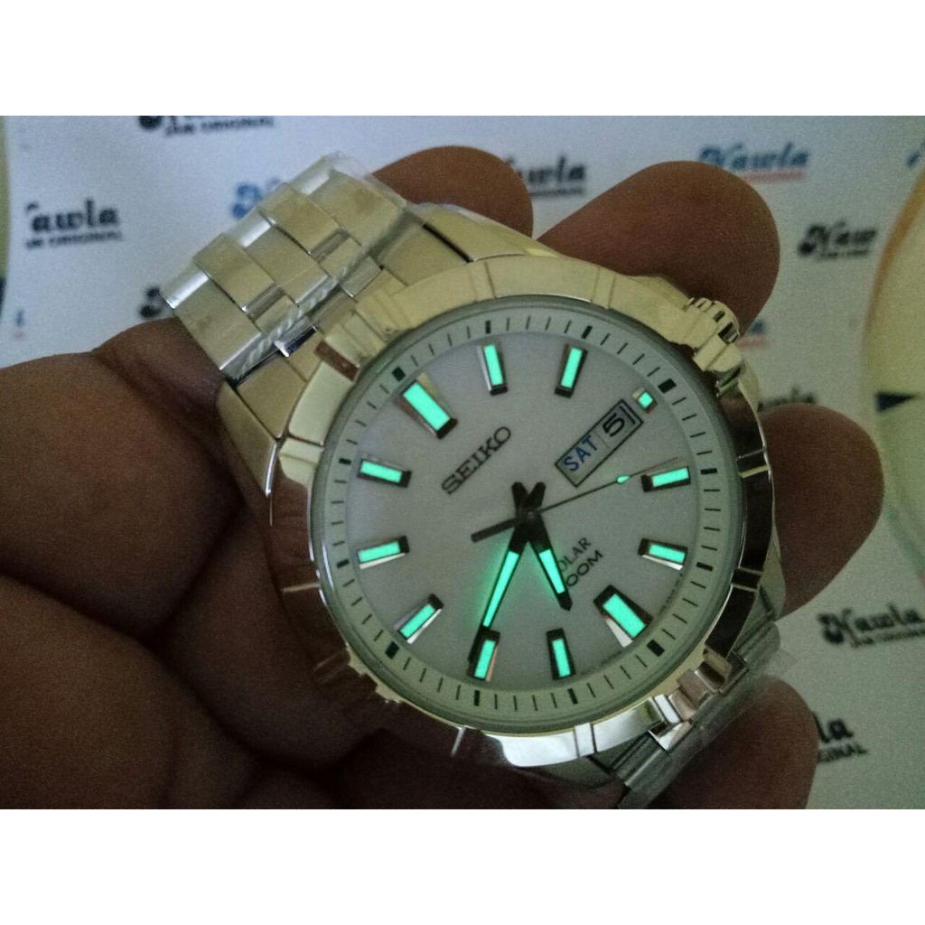 Seiko Solar SNE175P1 White Dial - Jam Tangan Pria SNE175