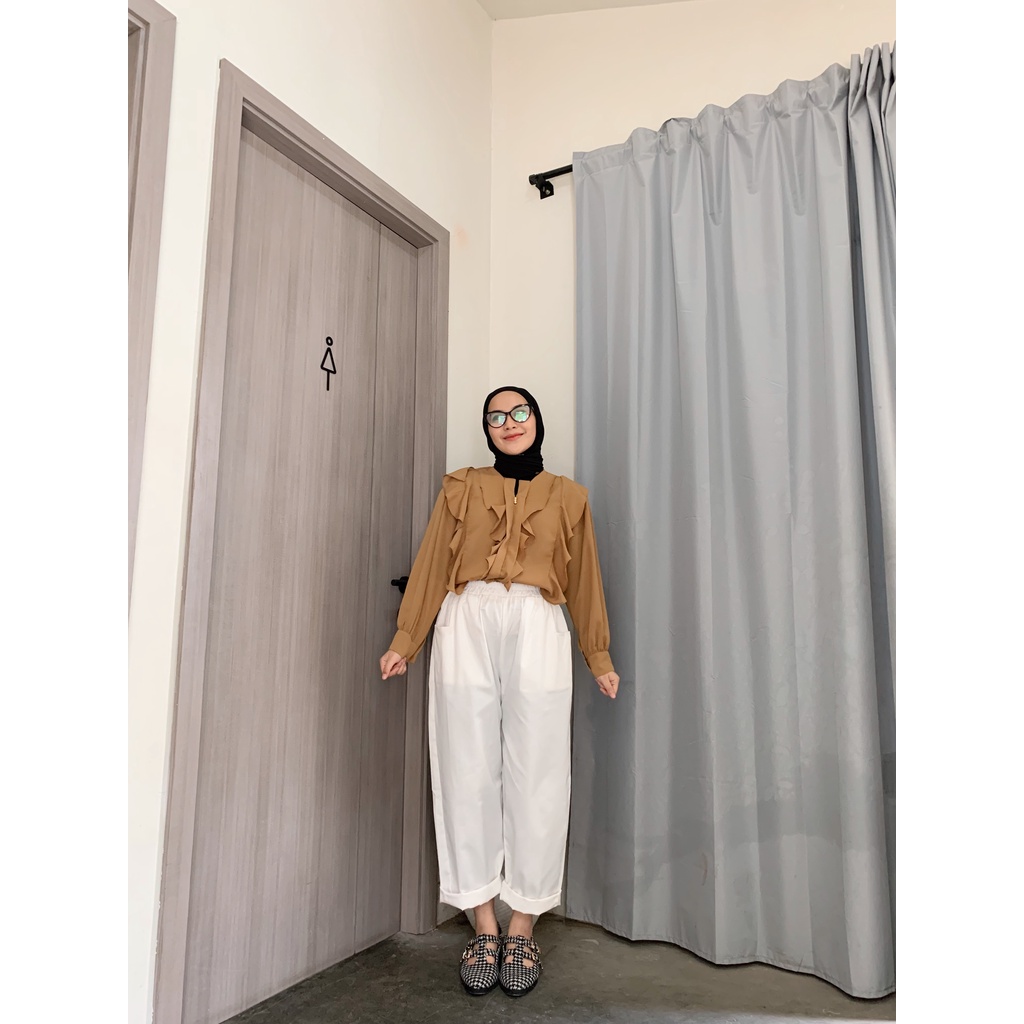 Ellas Blouse Basic Atasan Wanita Shirt By Mahyra