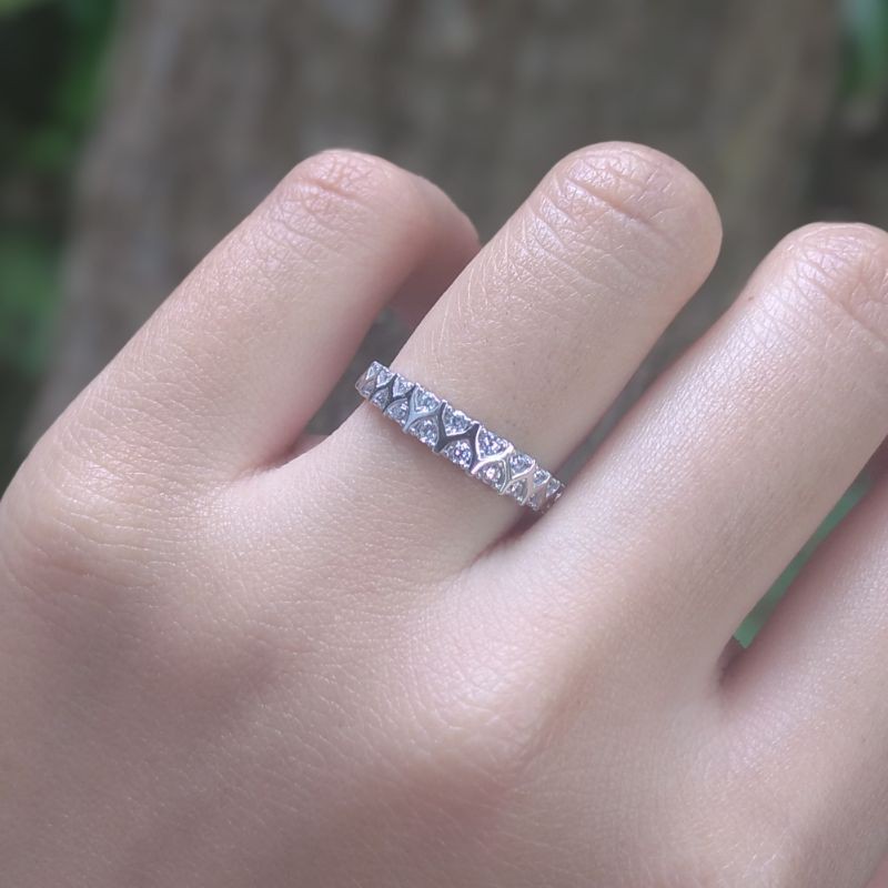 ❤️BelleStore❤️CINCIN EMAS PUTIH 375 WHIZLIZ X LOTUS AFRA 9K GOLD RING NEW