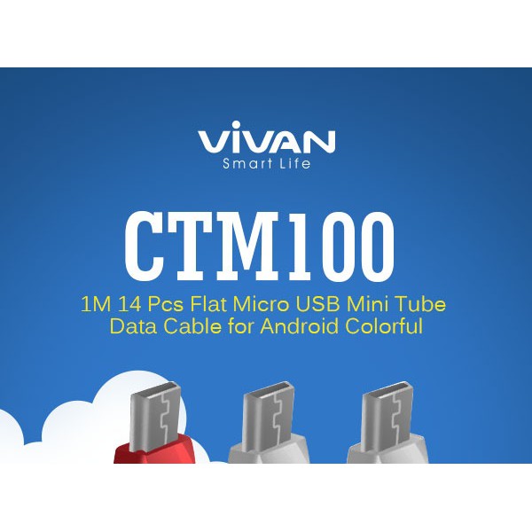 Kabel Data Vivan CTM100 Micro USB Android Support Fast Charging 2A 1M Sync Data