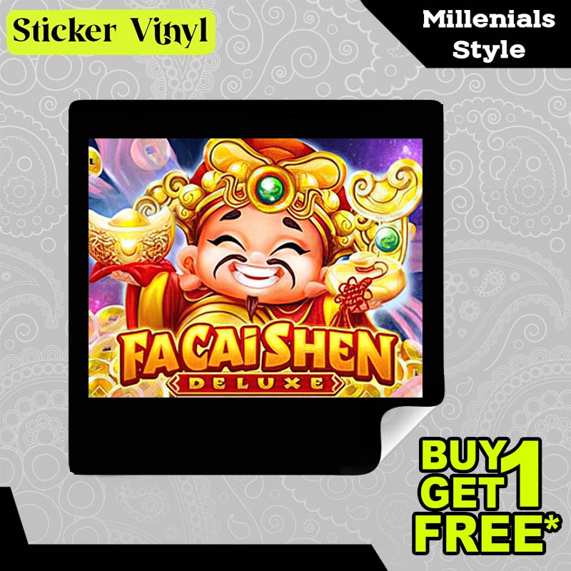 

Stiker Sticker FaCai Shen Deluxe Pragmatic Play Game Slot Aesthetic Bahan Vinyl Satuan Anti Air