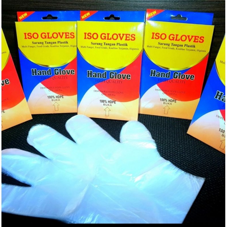 Sarung Tangan Plastik Hand Gloves Murah isi 100 pcs (50 pasang)