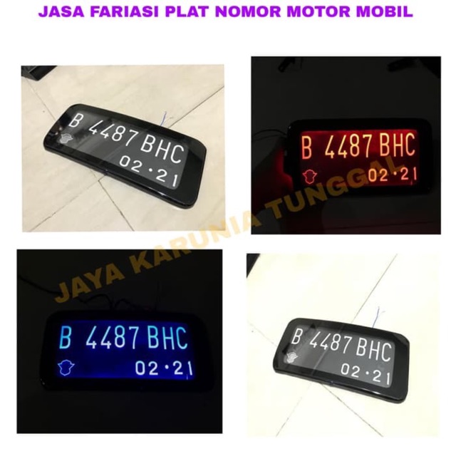 PLAT NOMOR MOTOR ACRYLIC MIRROR NYALA LAMPU