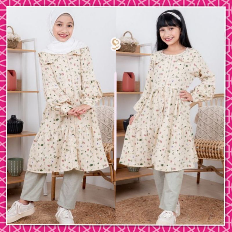 Setelan muslim anak perempuan cutetrik baju muslim anak cewek remaja set celana 5 6 7 8 9 10 11 12 13 14 tahun tanggung