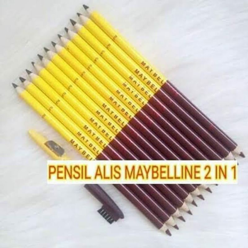 (PERLUSIN) PENSIL ALIS Maybeline 2 IN1/ davis coklat