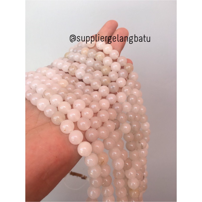 batu agate 8mm putih bening clear white akik aksesoris fashion olshop aksesoris fashion craft beads