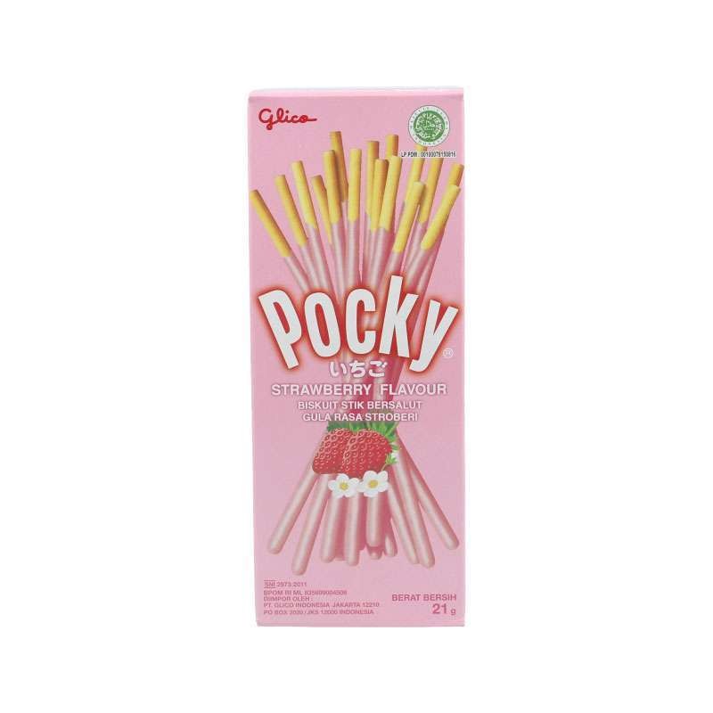 Glico Pocky Mini Pocki Stick Biscuit Poki Biskuit Stik-strawberry 21g