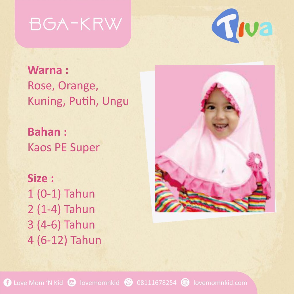 Tiva Jilbab Anak BGA-KRW Size 1