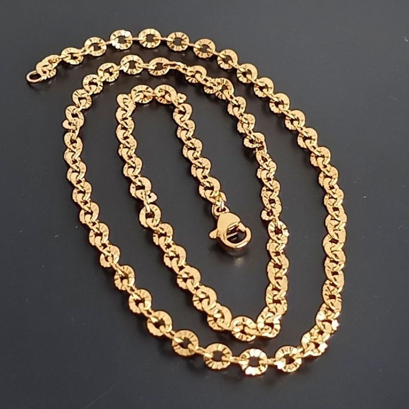 Robagin KB12 Kalung Nuri Titanium asli ori Gold Silver Anti Karat Pria Wanita Korea Keren BTS murah
