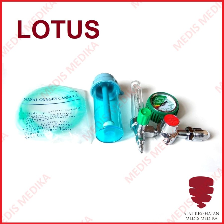 Regulator Oxygen Lotus Tabung Oxigen Rumah Sakit Oksigen O2 Alat Bantu Pernafasan