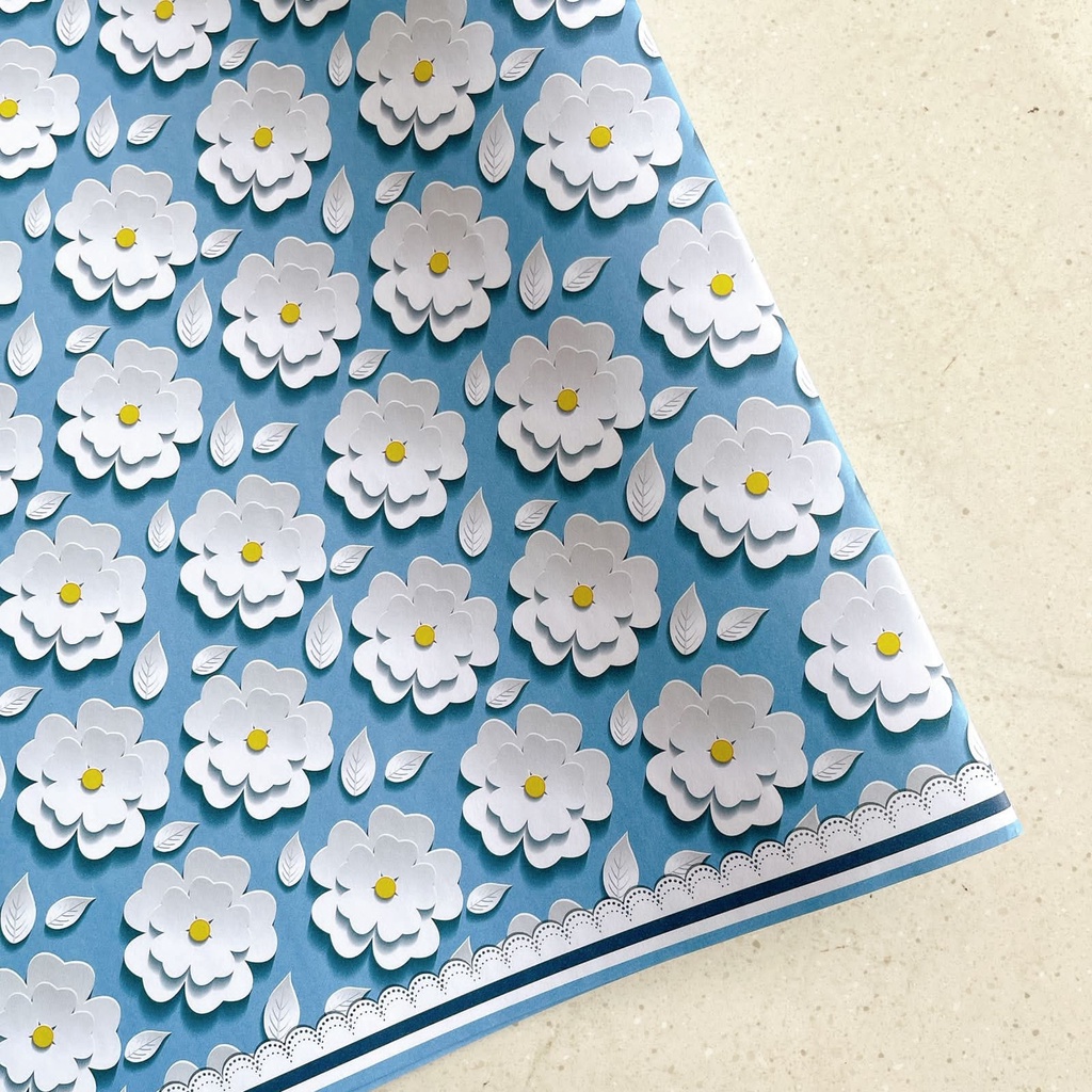 

Kertas kado biru motif bunga