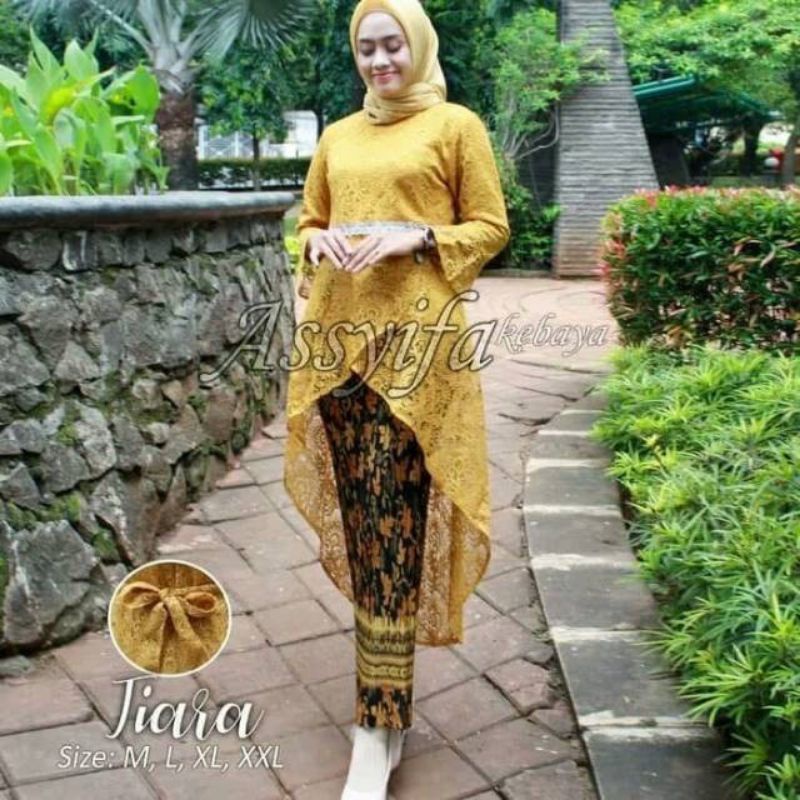 Daliakebaya - Real Pict Setelan Kebaya Brukat Muslim Tiara - Kebaya Modern Tunangan Baju Kondangan W