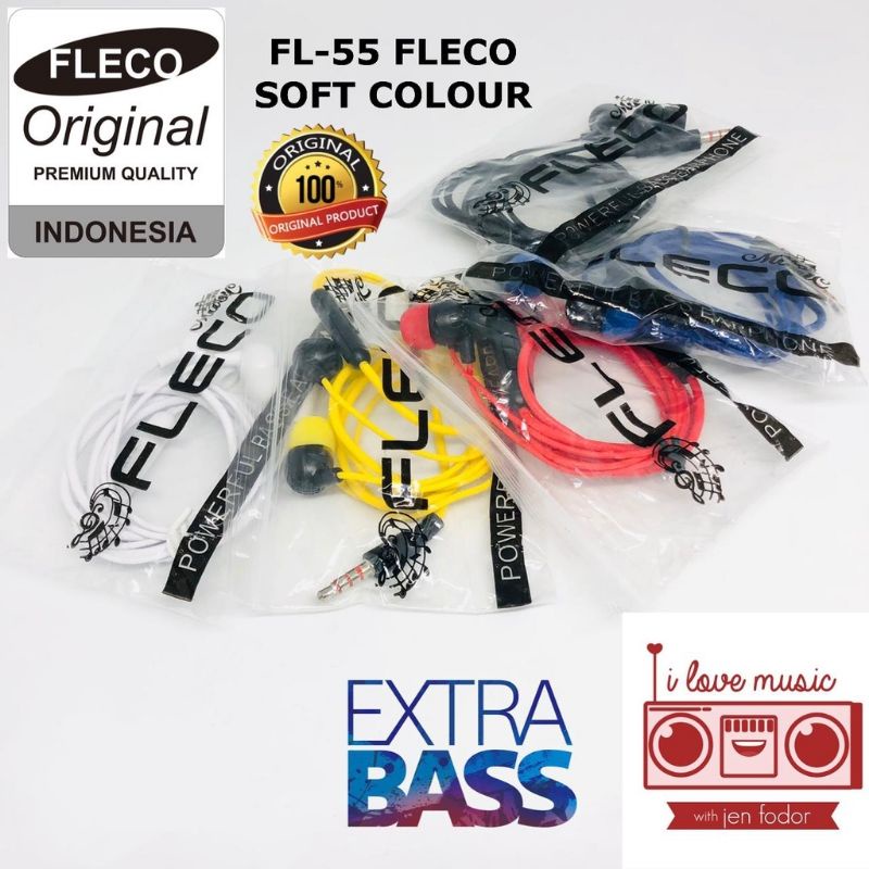 Headset FLECO FL-55 EXTRA BASS PERPCS Handsfree FLECO FL55 Earphone FLECO FL-55 EXTRABASS PERPCS