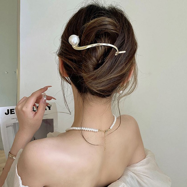 jepit rambut mutiara simple high end pearl hair clip jje087(4e1)