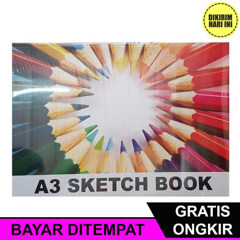 Jual (BAYAR DITEMPAT) RD3292 KIKY SKETCH BOOK A3 BUKU GAMBAR SKETSA