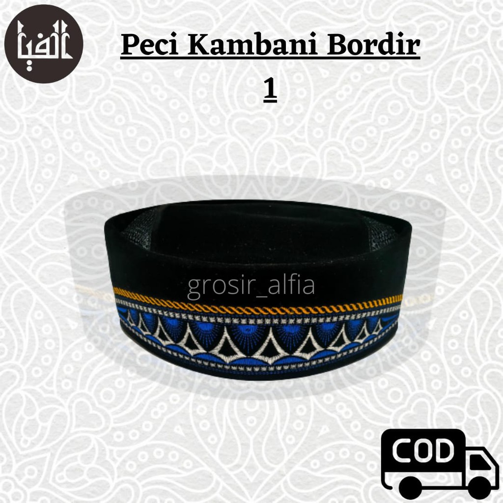 Peci Kambani Bordil Songkok Bordir Songko Kopiah Kopyah