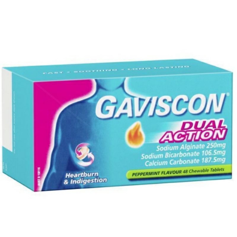 Jual Gaviscon double action tablets ( 8 tablet / 48 tablet ) Indonesia