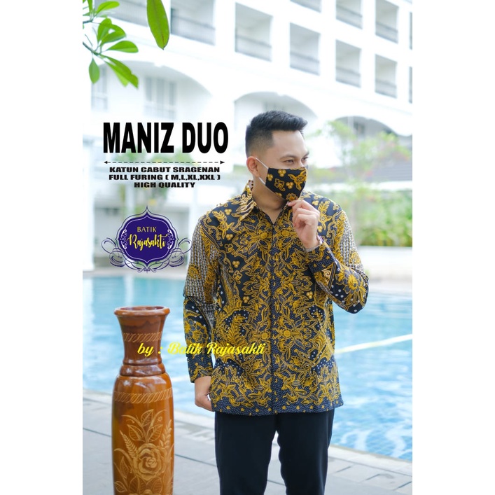 MANIZ DUO RAJASAKTI KEMEJA BATIK SOLO PRIA LENGAN PANJANG LAPIS FURING ATASAN BATIK PREMIUM MODERN KATUN HALUS BAHUWIRYA  BANAMITRA BANAMITRA PUTIH BANGSAWAN BAYU PUTRA BERLIAN BIRU BHARATAYUDA BIMASENA BIRENDRA BIRU INDAH BRAHMAKERTA BRAHMAKERTA MERAH