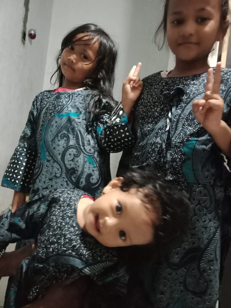 Cod Batik Murah Couple Keluarga Mulai Anak Sampai Dewasa Motif Mego Abu