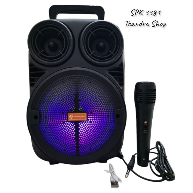 Paling baru COD Speaker Bluetooth Bass 6.5 Inci 3381 Free Microphone / Speaker Wireless Aktif / Salo