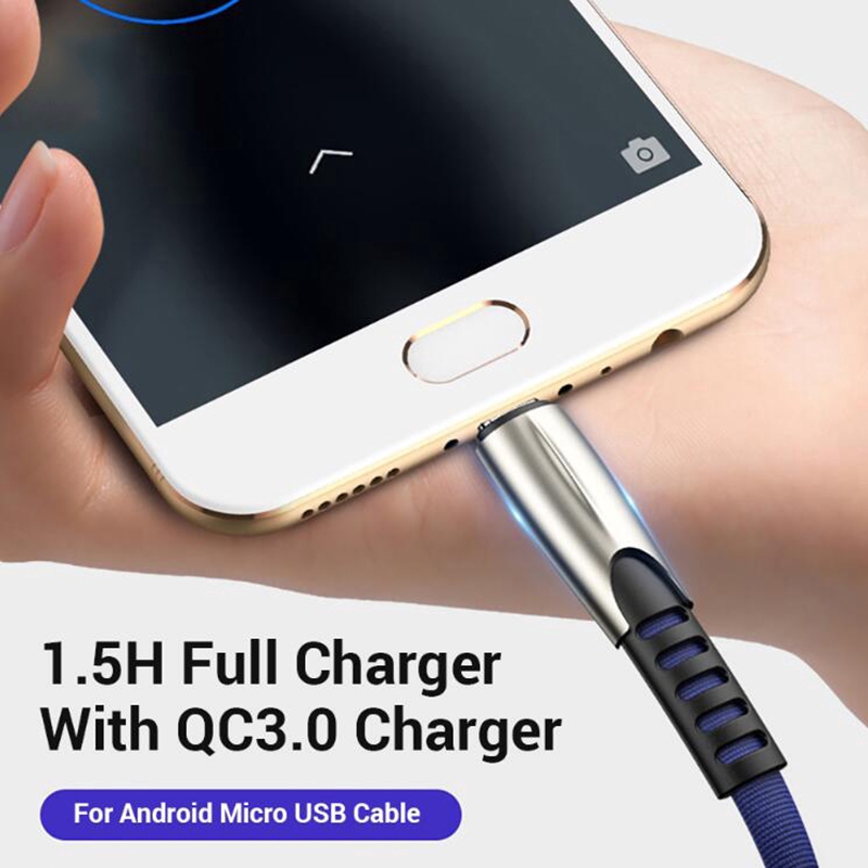 Quick Charger Tipe C Kabel Charger Data Sync Kabel Pengisian Cepat Kompatibel Dengan IPhone Android Aluminium Alloy Braided USB Cable Micro USB