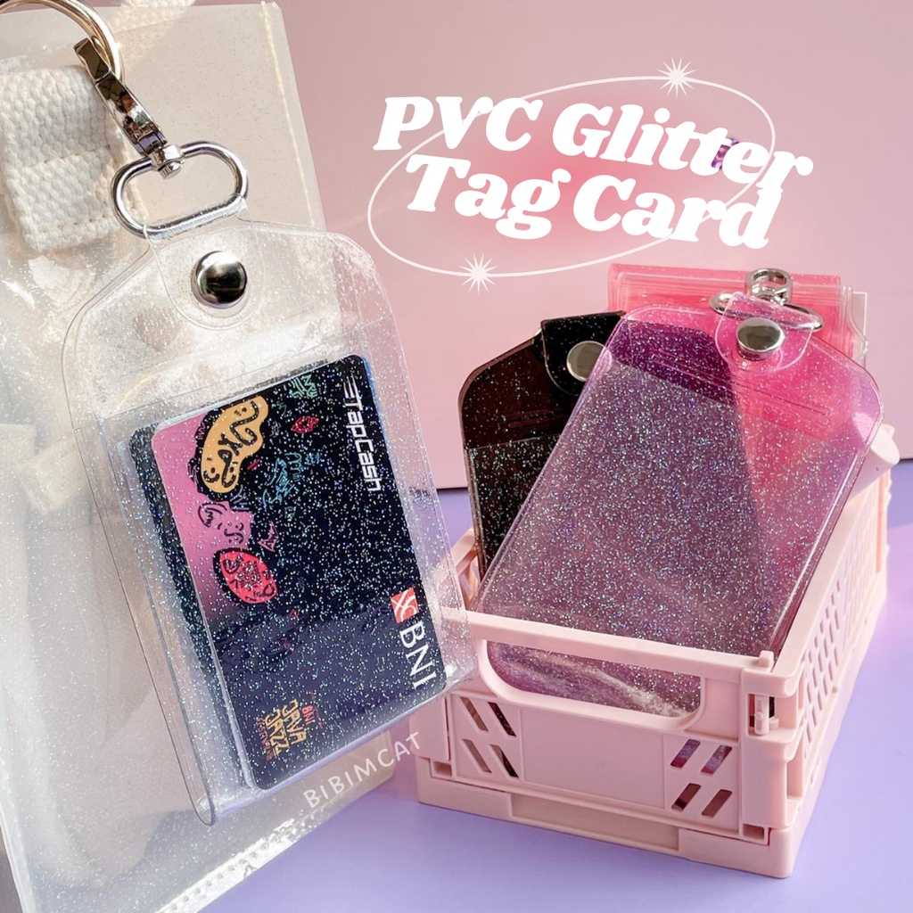 

Al PVC Glitter Tag Card / Gantungan Tas Kartu ID Card Holder