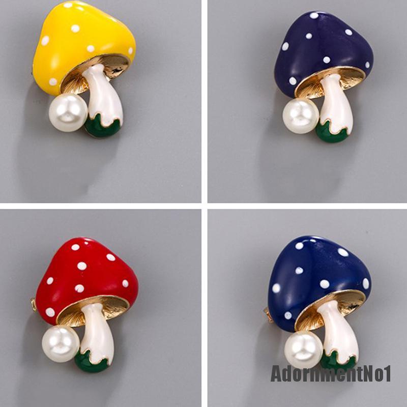 (Adornmentno1) Bros Pin Enamel Bentuk Jamur Kartun Lucu