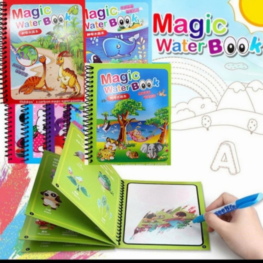 

Magic Water Book Buku Gambar Air Ajaib Mainan Edukasi Anak Pulpen Baby