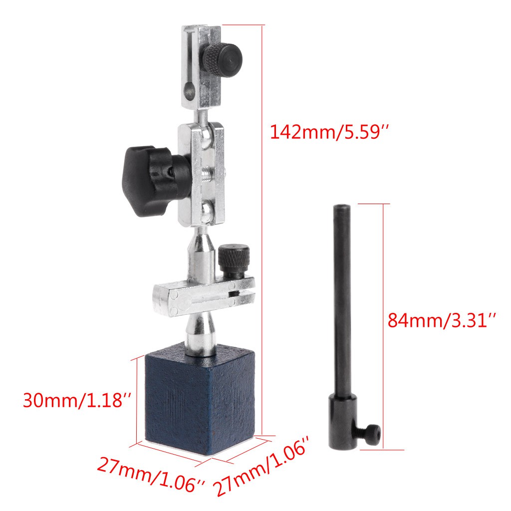 Dial Test Pengukur Ketinggian 215mm dengan Stand Base Holder Magnetik