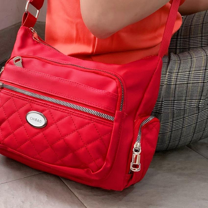 ➥ TAS CHIBAO CASANDRA WANITA SELEMPANG BAHAN PARASUT BESAR BANYAK RUANG ✪