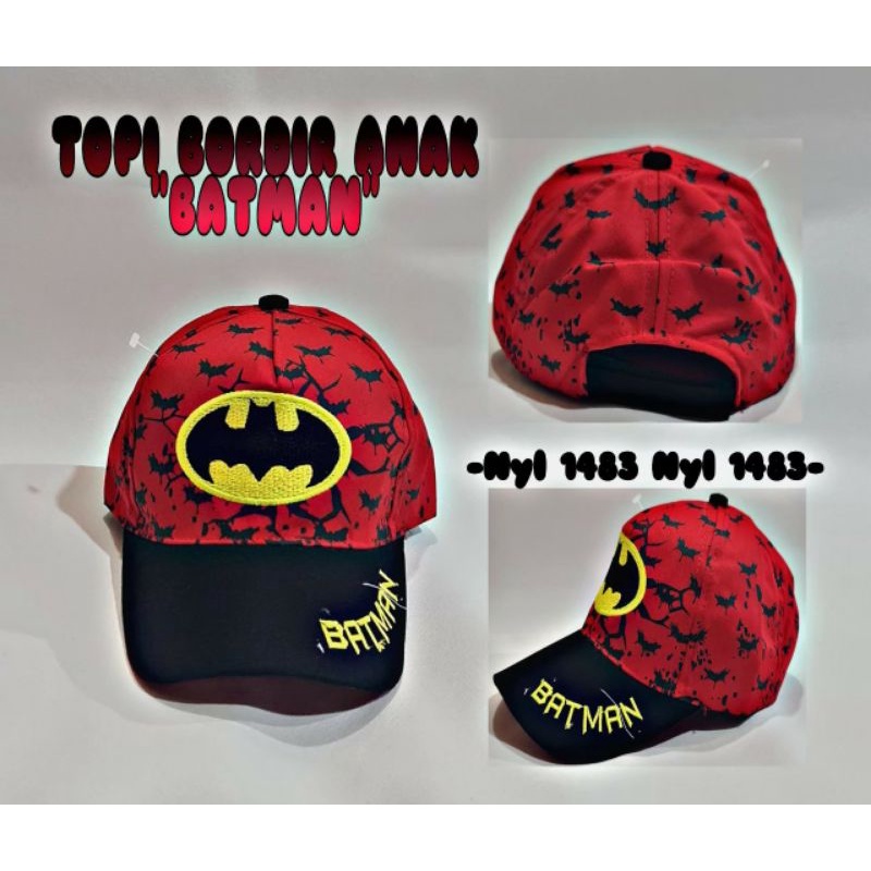 TERMURAH [REALPICT] topi anak Batman Motif bordir