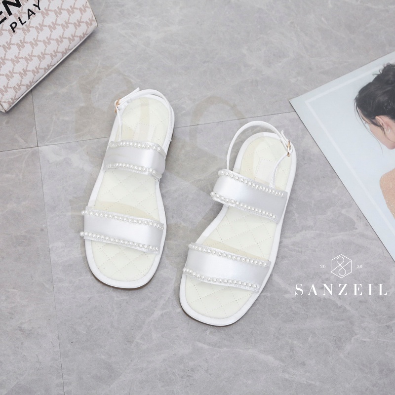 COD BAYAR DITEMPAT!!! 0166 - Sandal Wanita Import Tali Pearl