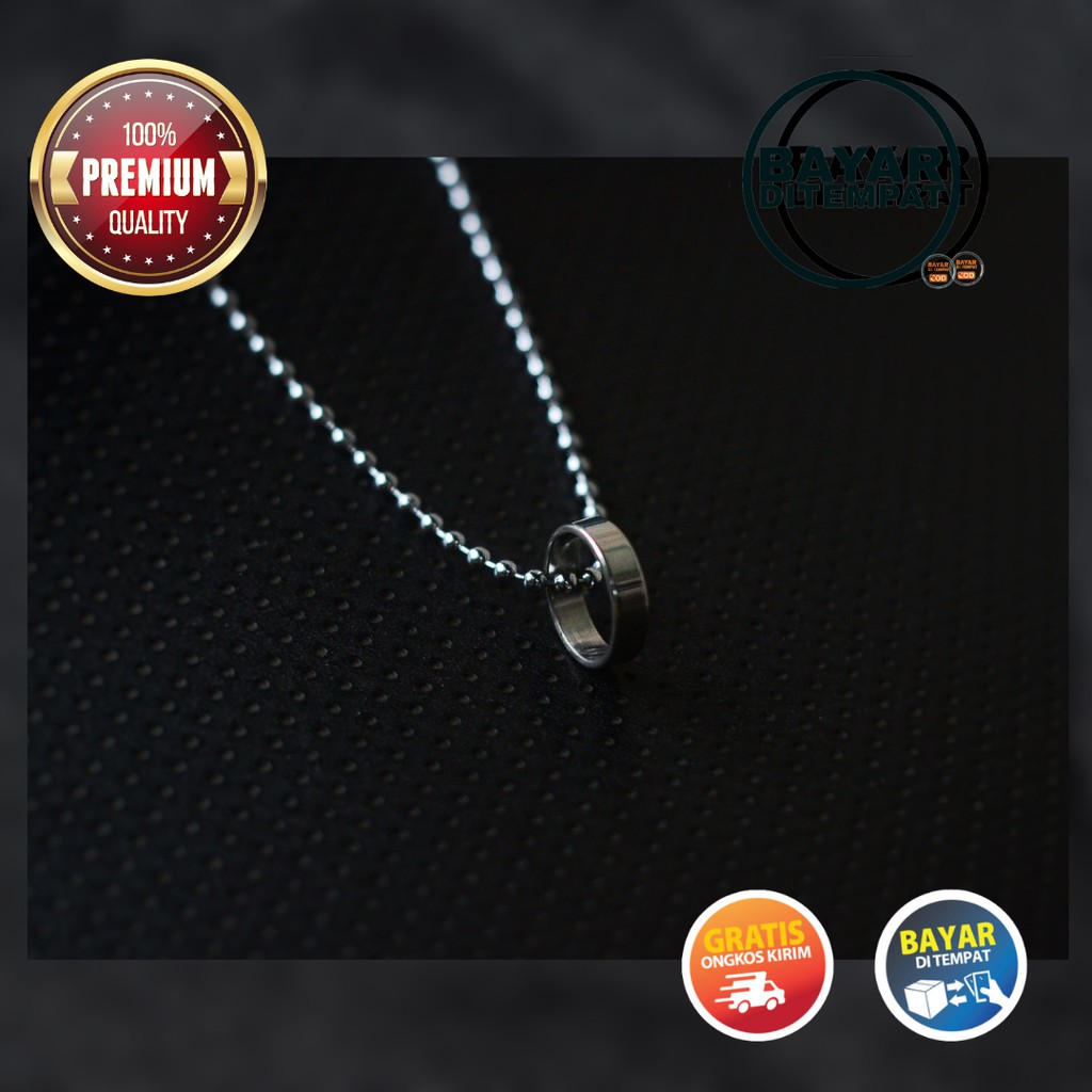 Kalung Rantai Cowok Kalung Pria Keren Liontin Cincin Silver Premium