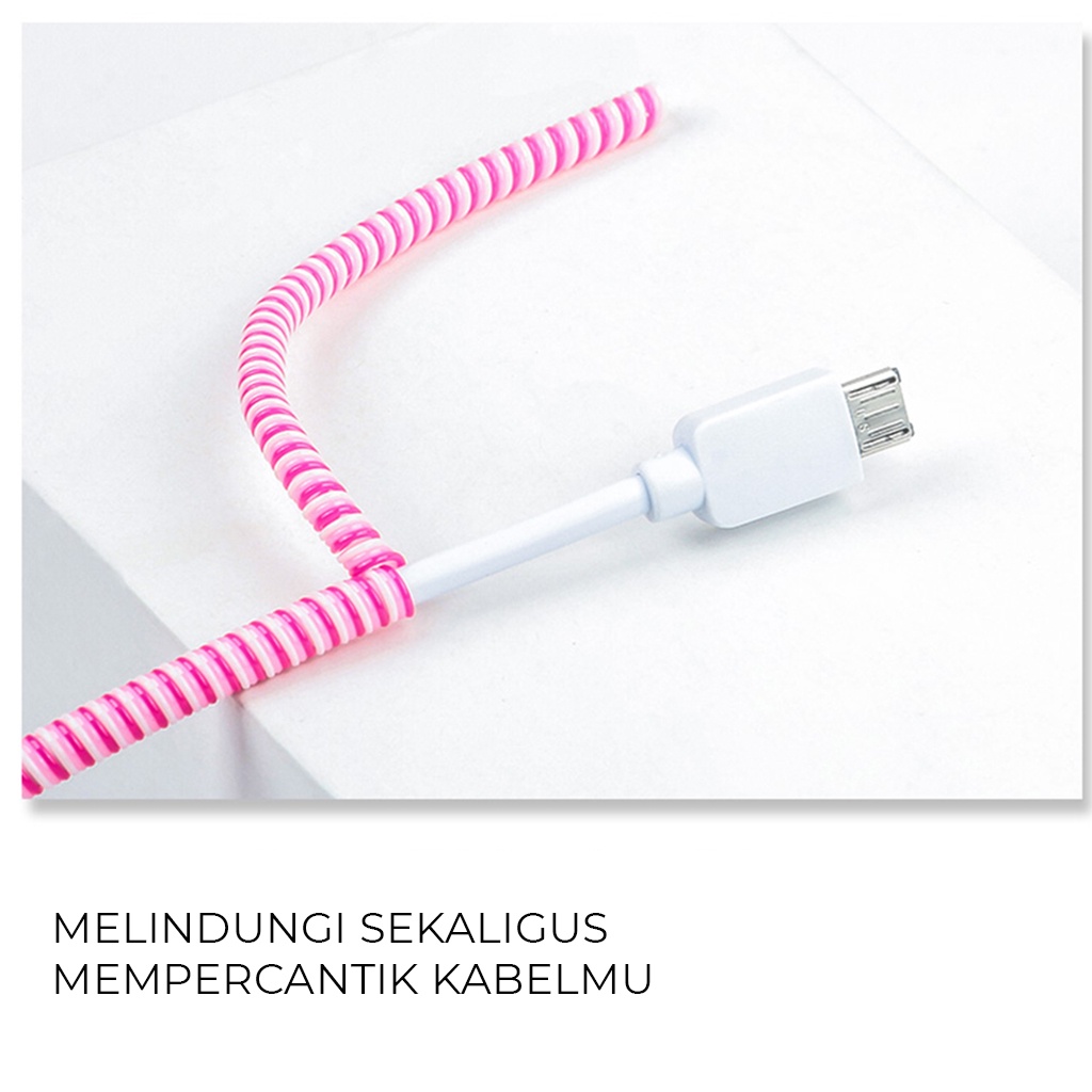 Pelindung kabel spiral cable protector warna pelilit pengaman pelindung kabel murah lentur