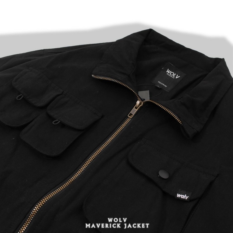 ORIGINAL WOLV Jaket Maverick Hitam Jaket Parka Wolv