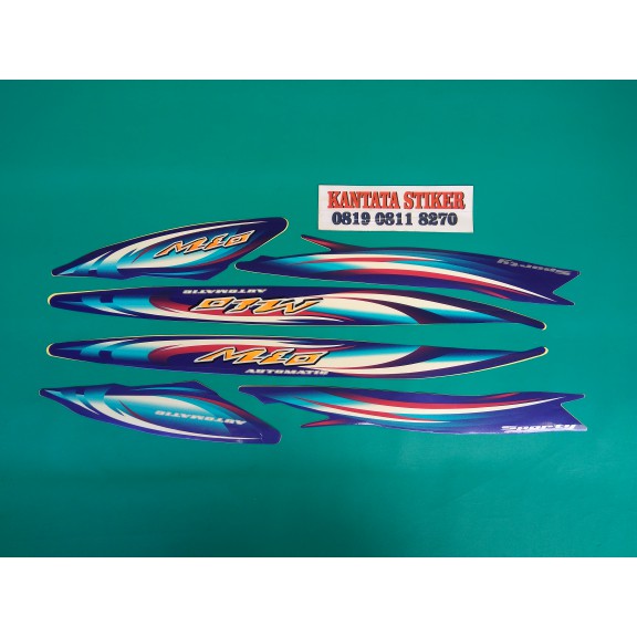 striping motor mio sporty 2007 biru