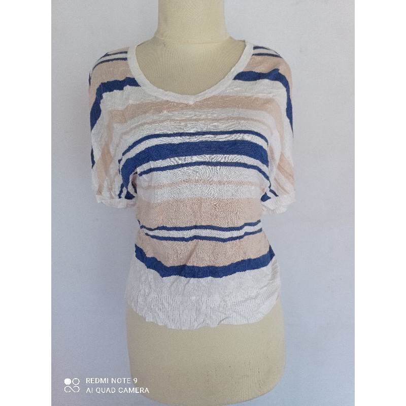 COD atasan rajut batwing garis import