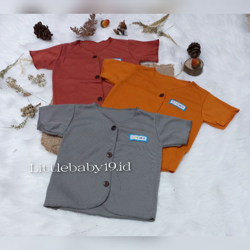 Setelan Baju Bayi Pendek Polos SNI / Set Baju Newborn Pendek