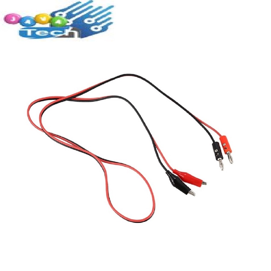 Kabel Aligator Clip to Banana Male 1 Meter Merah Hitam 1 Set