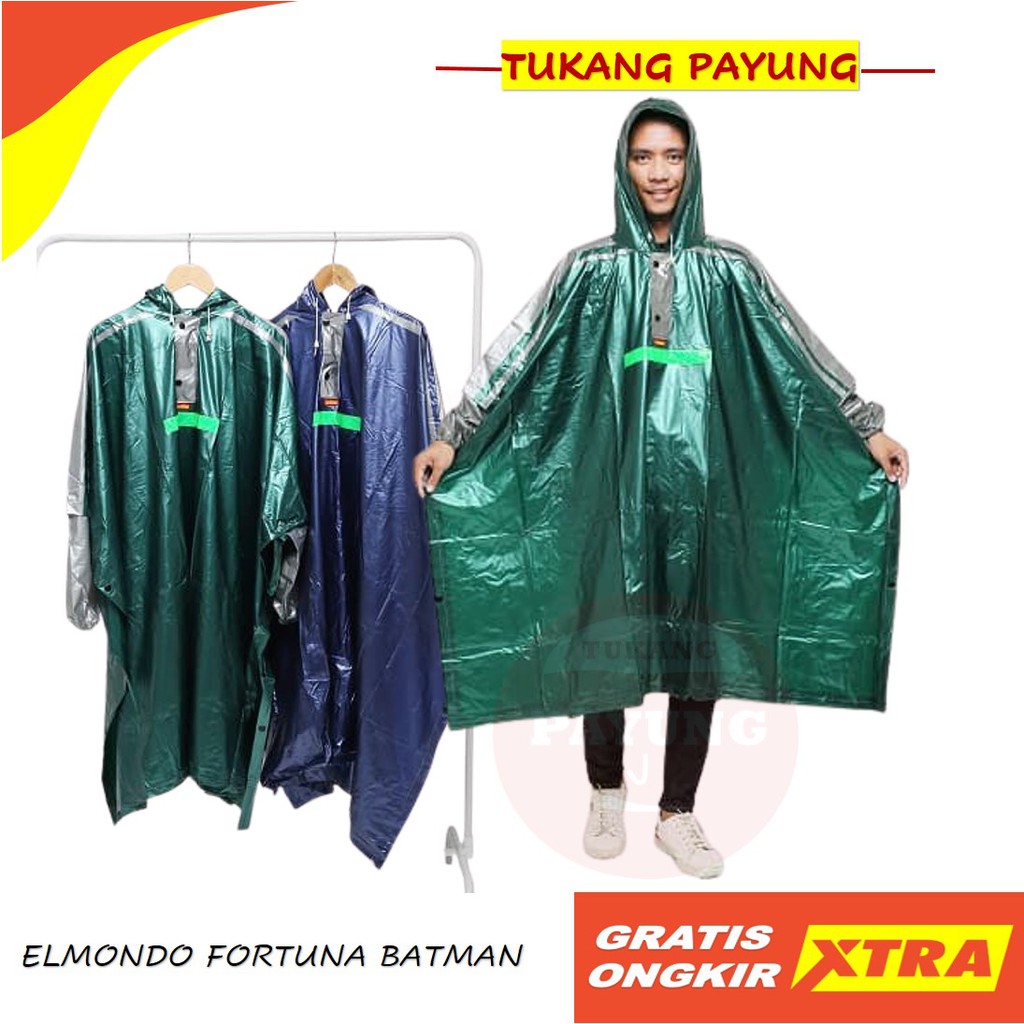 jas hujan ponco pria wanita dewasa fortuna elmondo batman karet