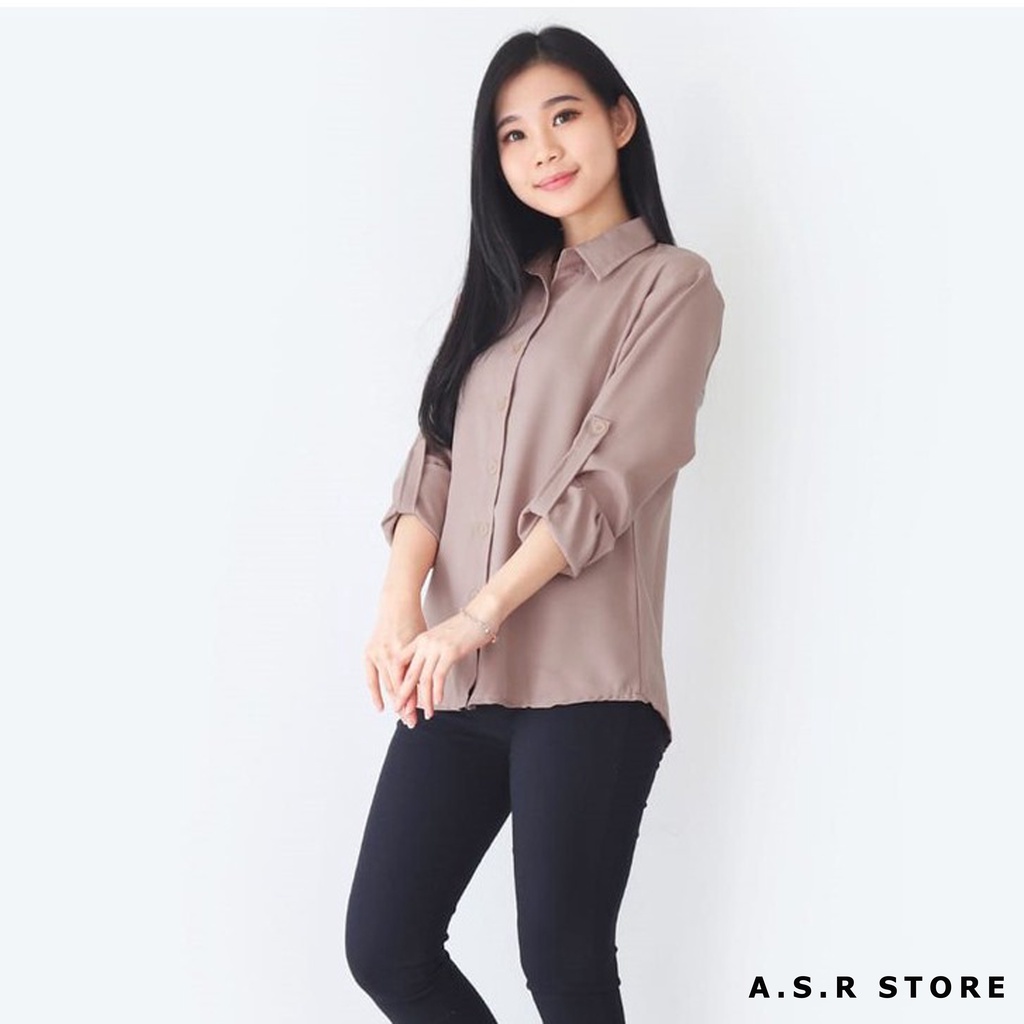 AUREL KEMEJA WANITA// ATASAN CASUAL TRENDY// SIZE S M L XL XXL// BLOUSE KOREAN STYLE COCOK UNTUK KERJA DAN ACARA TERTENTU// BAHAN KAIN SHAKILA PREMIUM QUALITY// UKURAN REGULER JUMBO OVERSIZE READY// OTHERS TREN MODEL TERBARU KEKINIAN VIRAL BERKUALITAS