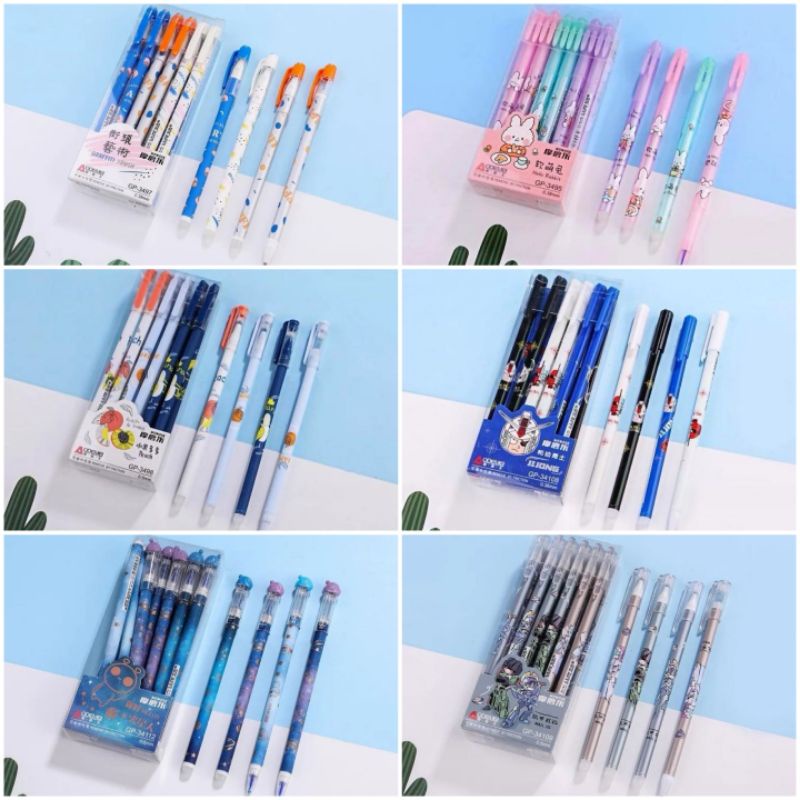 

12 Pcs/ 1 Lusin Bolpen/ Pulpen/ Pena Bisa Di Hapus Aodemei/ Premium ZHI XIN/ Refill Bolpen Hapus