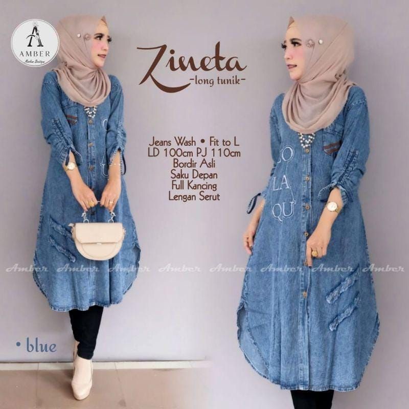 TUNIK JEANS MURAH / ZOLAQU TUNIK / BISA COD