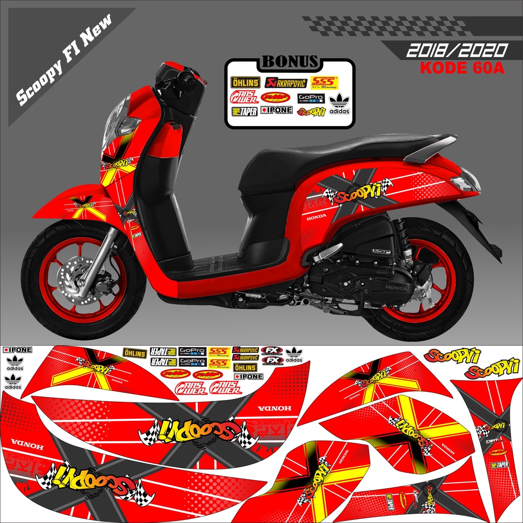 Striping Scoopy Sticker Scoopy 2017/2020 Variasi Kode 60