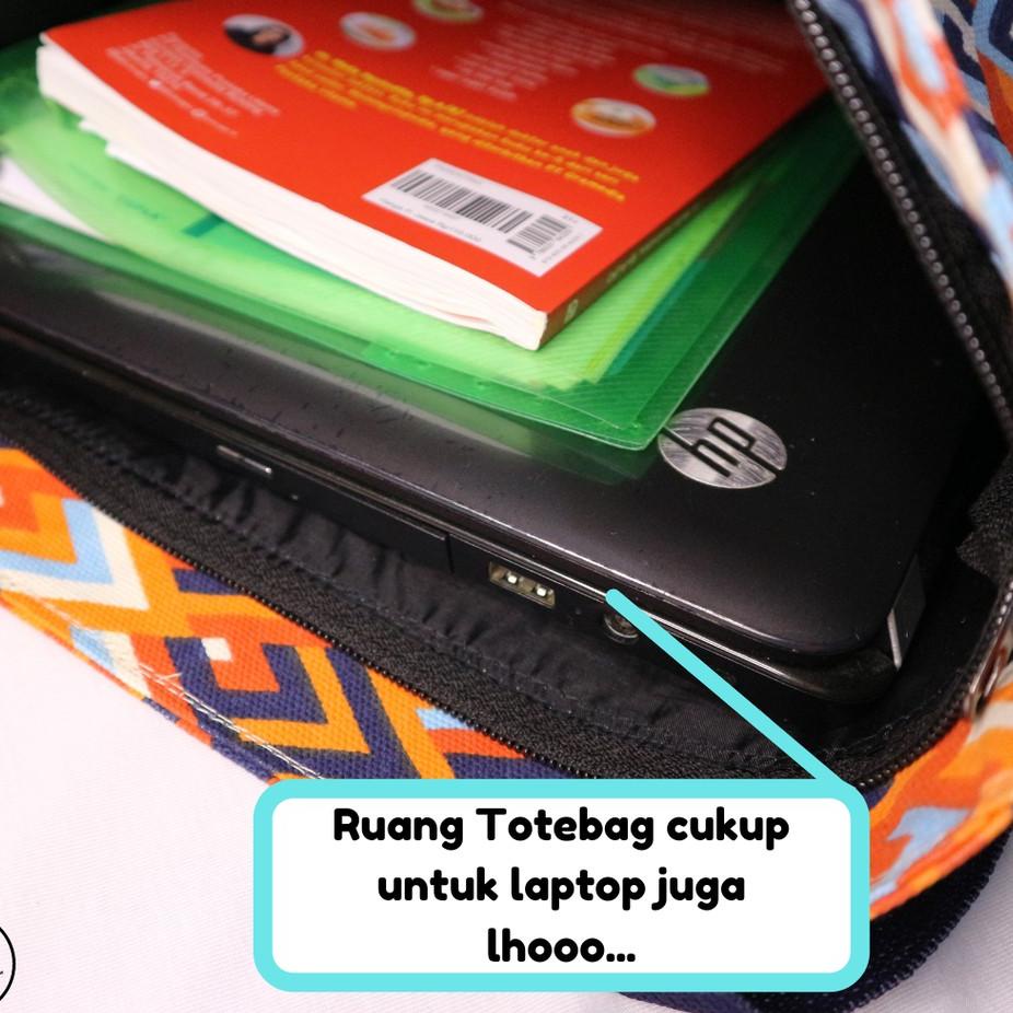 ✹ (Grosir) Tas Tote Bag Kanvas Anti Air Motif Polos ✥