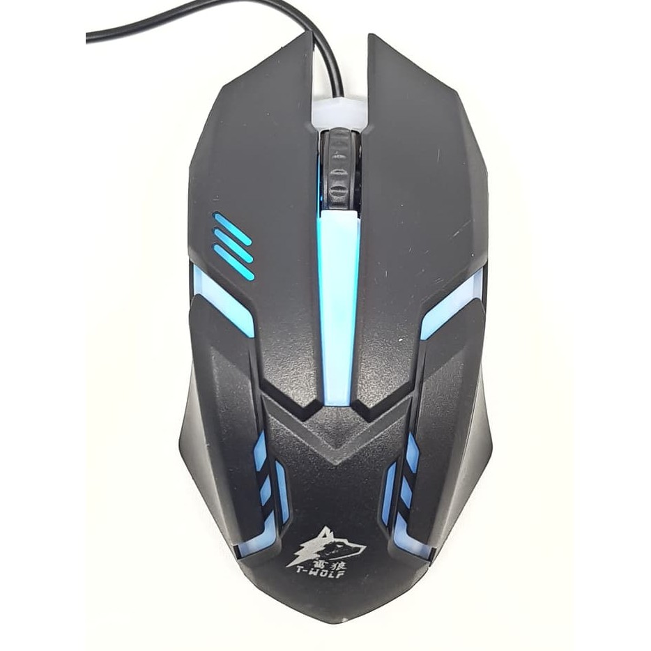 MOUSE GAMING LED T-WOLF V1 (7 LAMPU) / MOUSE GAMING TWOLF MURAH