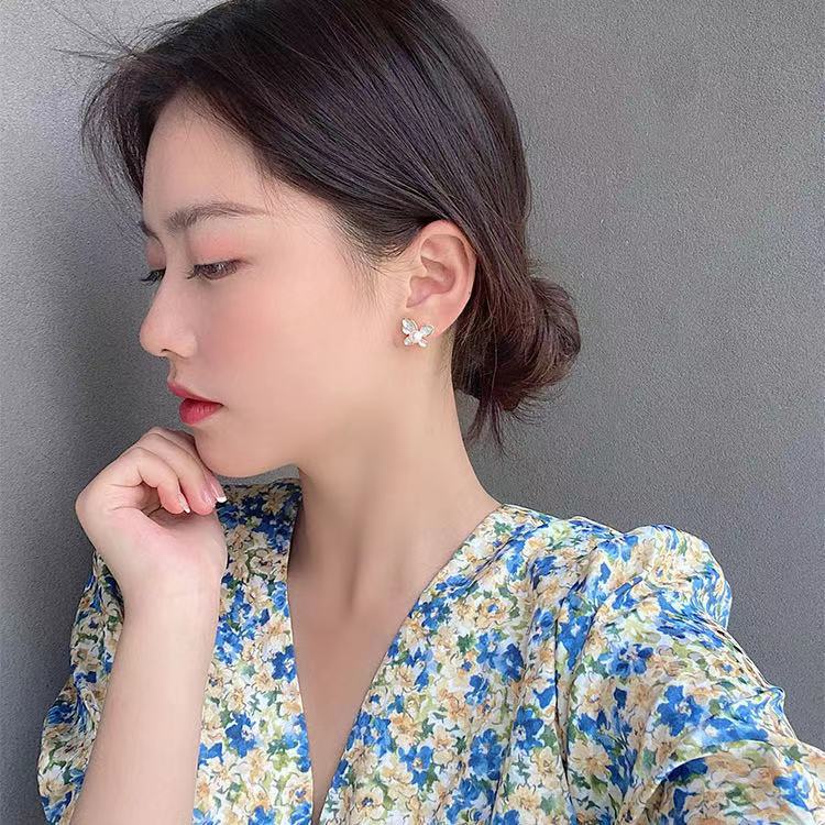 Sterling silver jarum anting-anting Korea Dongdaemun musim panas segar anting-anting perempuan butte