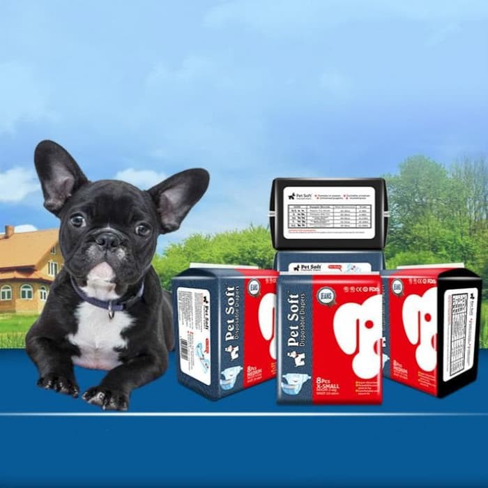 PBC217 Dog Disposable Diapers PETSOFT Motif Jeans XLarge