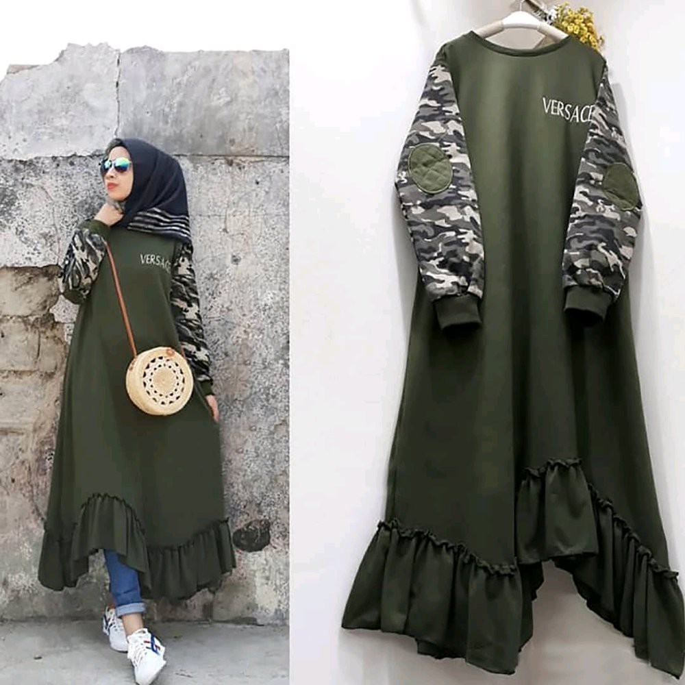 Promo Baju Wanita Versace Army Tunik - Baju Atasan Army Premium