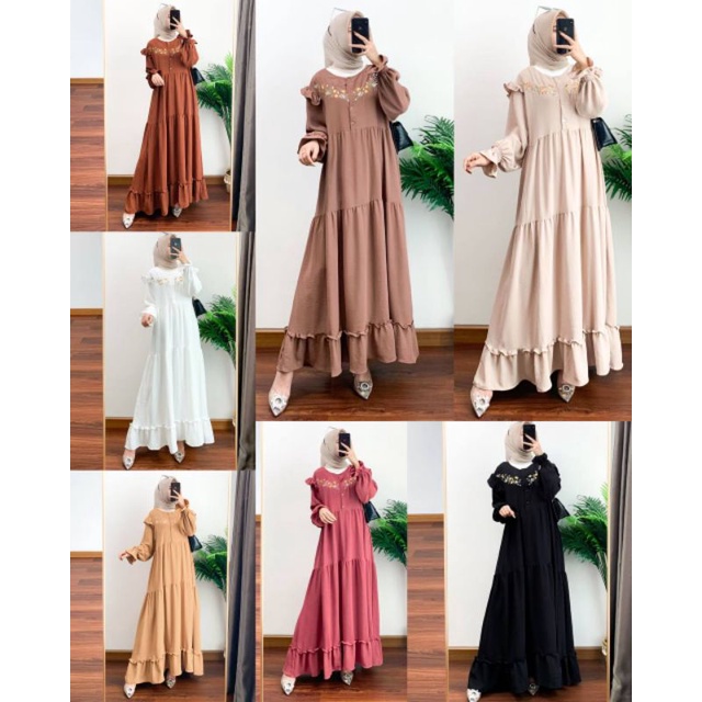 bordery Dress, dress bordir  ,bordir, dress impor,dress crinkle